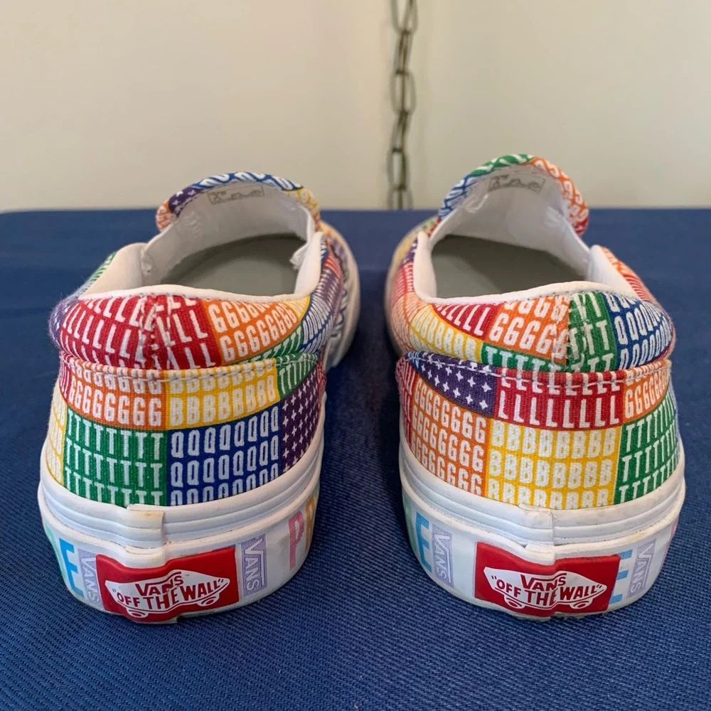 Vans Unisex Rainbow Pride Classic Slip-On Sneakers - Picture 9 of 11